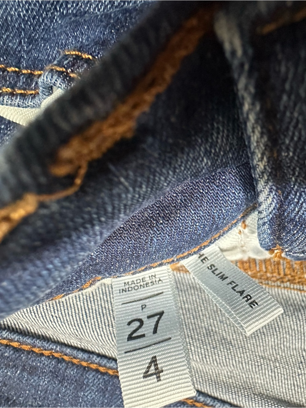 Loft The Slim Flare Denim Blue Jeans Womens High Rise Raw Hem Size 27/4 Petite - Picture 7 of 12